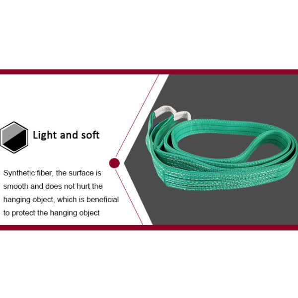 One Way Belt Green Color Webbing Lifting Slings Flat Eye Web Sling TUV Certification
