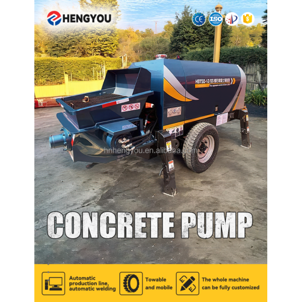 High Efficiency Mini diesel Concrete Pump Diesel Concrete Trailer Pump with Remote Concrete Pump Construction Machinery
