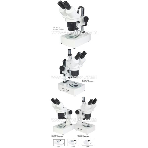 10x - 40x Trinocular Stereo Optical Microscope Track Stand and Pole Stand A22.0301