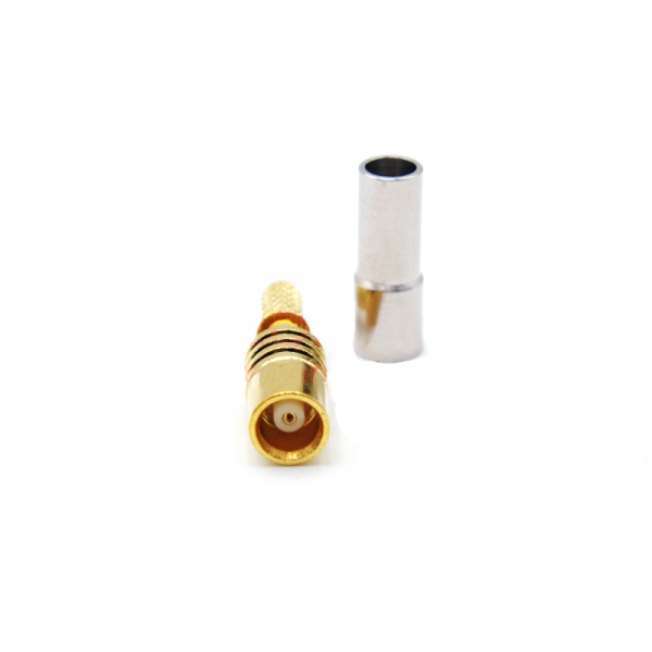 50 Ohm MCX Female Straight Connector Gold Plated Brass with Push-in Coupling Structure for RG316/RG174 Coaxial Cable