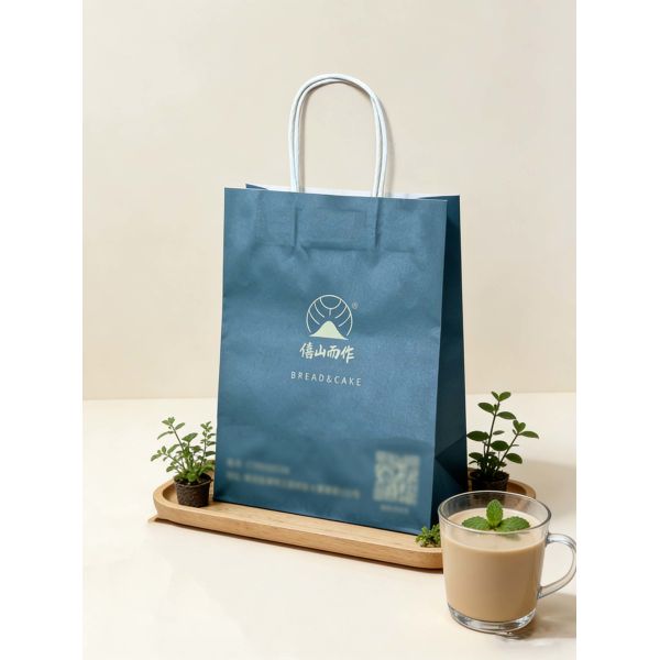 Customized Kraft Paper Twisted Handle Bag Printing Take Away Bag