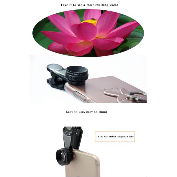 Optical Glass Close Up Macro Lens 2X Telephoto Macro Of Phone Photography