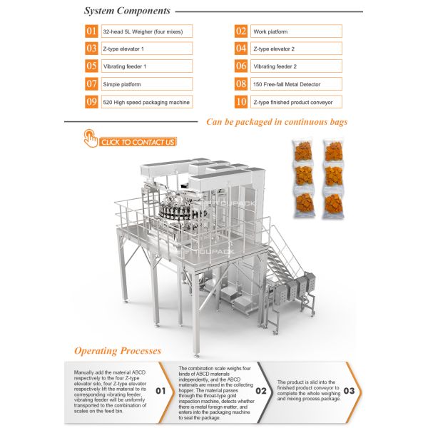 220V Automatic Shrimp Chip Packaging Machine 60-100BPM