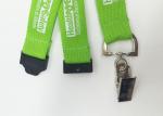 Personalized Key Lanyard / Silk Screen Lanyards Bright Green Color For Events