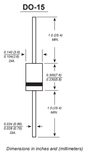 2a 1000v Standard Rectifier Diode RL205 RL207