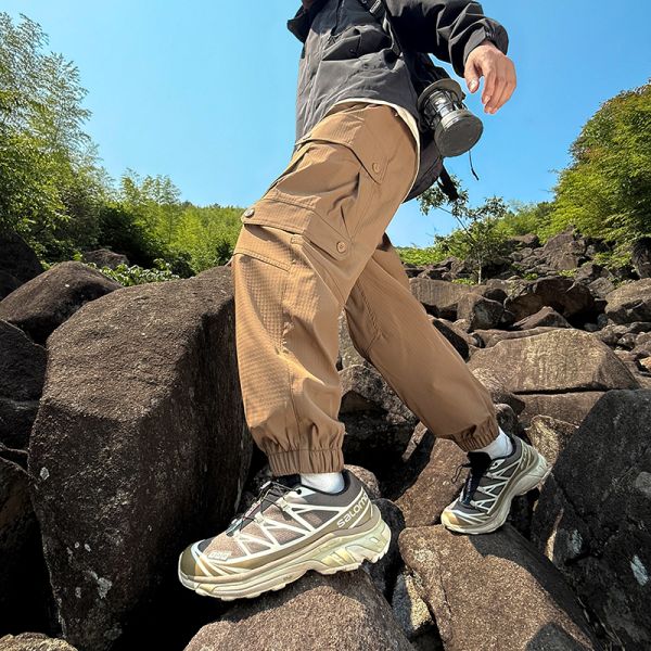 Men's Lightweight Outdoor Three Proofing Breathable Cargo Pants American Style Commuter Casual Long Durable Water Resistant
