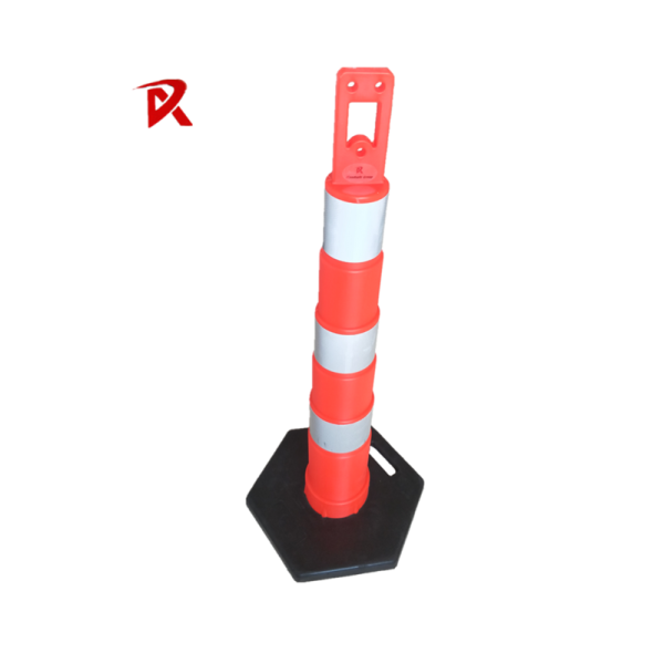 Warning Spring Post 1070mm Orange Flexible Traffic Bollard Reflective Road 6.8kg Delineator Post for road construction diviner