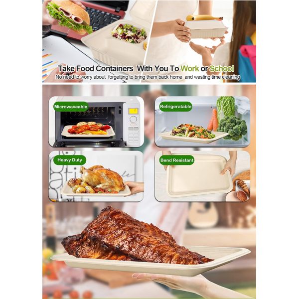 White Color Different Sizes Eco-friendly Disposable Tableware Lightweight Bagasse Paper Plate