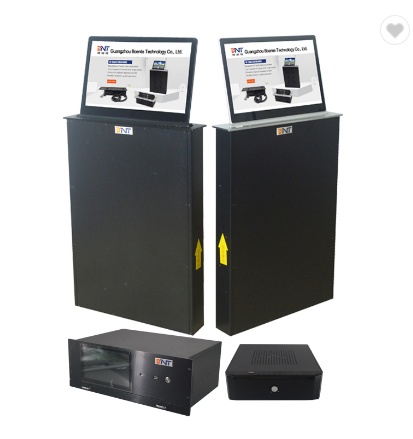 Conference Table Motorized Retractable Pop up Monitor LCD Monitor Lift With Anti-pinch Hand Protection