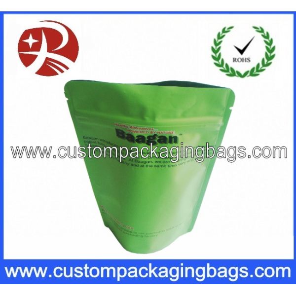 Green PET / AL / PE Aluminium Foil Ziplock Coffee Bag Packaging with Stand up