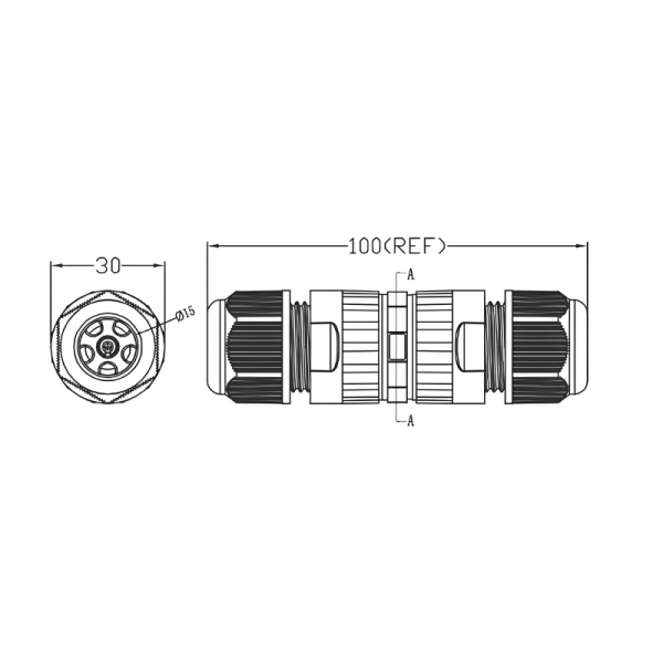 M25 Waterproof Circular Connector 2-Pin IP68 Rated 450V with 100% Dustproof Protection