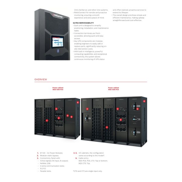 Riello Multi Power2 Scalable Modular UPS 1250KVA Three Phase Online Uninterruptible Power Supply for Data Centers
