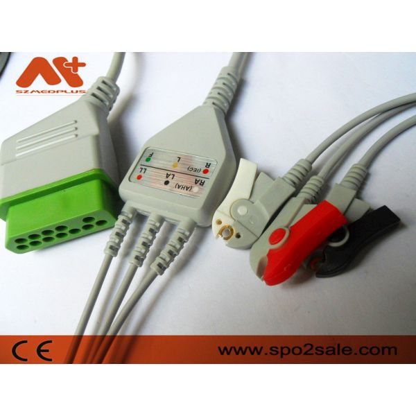 12 Pin Patient Monitor Cables 3 Lead Clip Cable Ecg Nihon Kohden