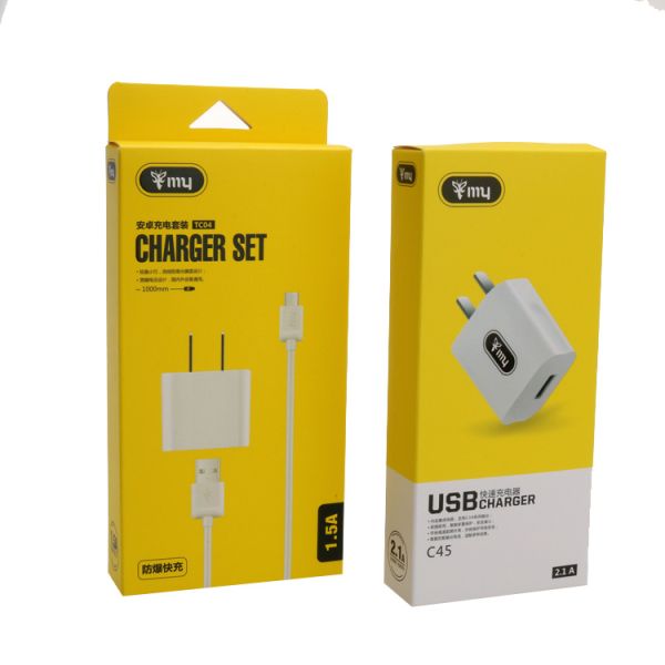 Custom Printing Logo Electronic Product Carton Charger Paper Packaging Box Earphone Headset Package Carton USB Cable Paper Box
