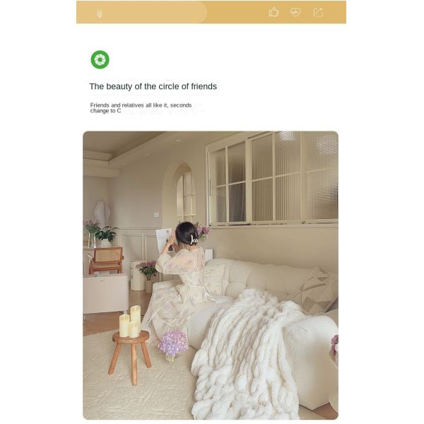 Custom Modern Villa Living Room Sofa Bed Sponge Corner Sofa Modular Sectional Lamb Fleece Cloud Couch Home Apartment