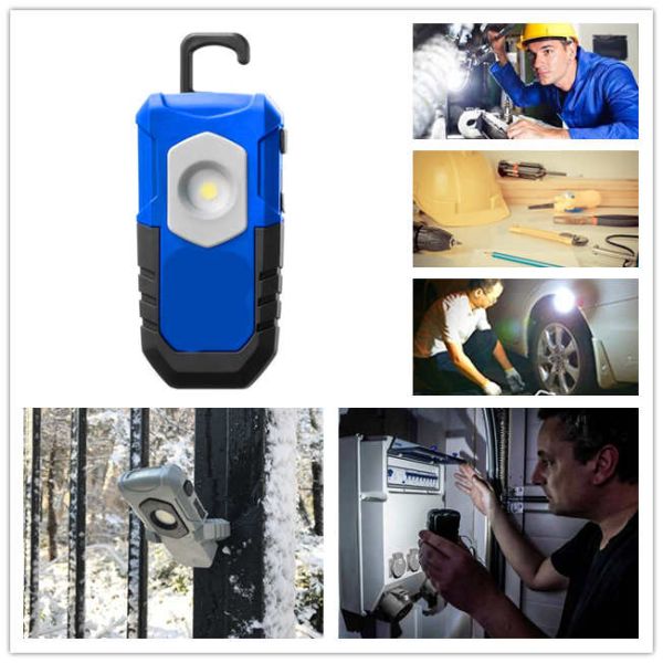 2w Usb Rechargeable Pocket Work Light With Led Torch Adjustable Magnetic Stand
