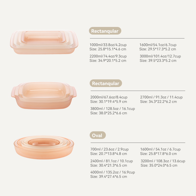 IKOO Bulk Buy Stylish Translucent Colorful Baking Dish