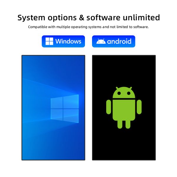 Indoor Shop Android Computer Operating Systems Wall Mount Digital Signage Display 24/7