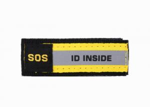 Embroidered Nylon Sport ID Bracelet Color Customized With Writable ID Card Insert