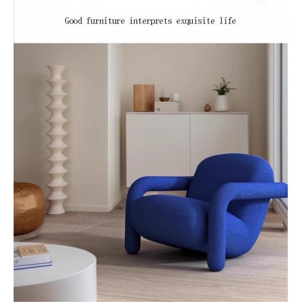 Custom Comfortable Upholstered Armrest Single Sofa Chair Solid Wood Frame Modern Velvet Fabric Dining Living Room Bedroom