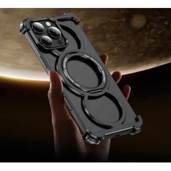 Customized Mobile Phone Case With Magnetic Aluminum Alloy Bracket, Bare Shell, Tpu Anti-Fall Wireless Charging, Suitable For Apple 17pm Mobile Phone