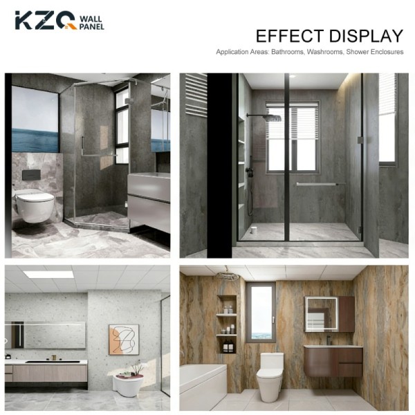 SPC Wall Panel Waterproof Stone Plastic Composite Board Interior Decor For Bathroom And Shower