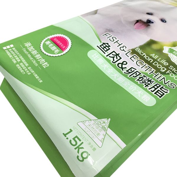 Customized Logo Printing Resealable Ziplock Stand Up Aluminum Foil Block Pouches Flat Bottom Dog Food Packaging Bags