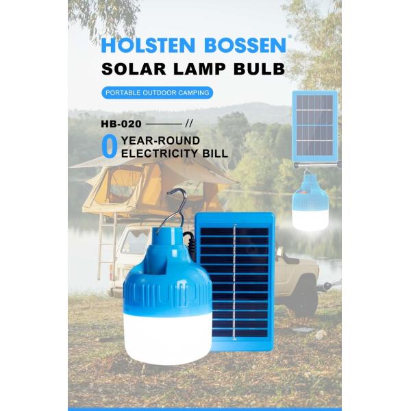 20w Solar Camping Light Usb Rechargeable Bulb With Solar Panel