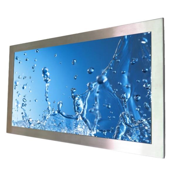 65'' PCAP Touch Monitor Display IR Touch High Brightness IP65/66 Stainless Steel Chassis
