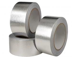 China Glass Fiber Insulation Reinforced Aluminium Foil Tape Heavy Duty Silver Cloth on sale