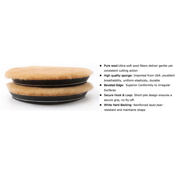 Light Cut Wool Polishing Pad With Beveled Edge 130mm Buffing Pads