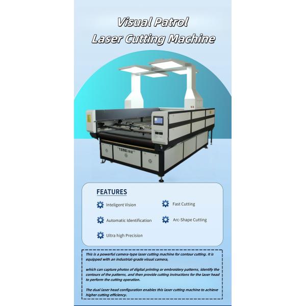 Intelligent Visual Patrol Dual Head Textile CO2 Laser Cutting Machine Automated Fabric Processing