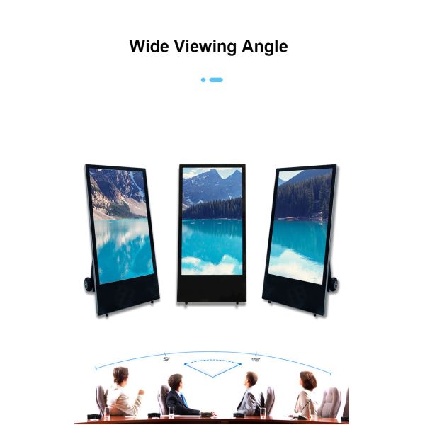43" Outdoor Waterproof Digital Signage High Brightness Moveable Electronic Poster Sidewalk A-Board Display Factory