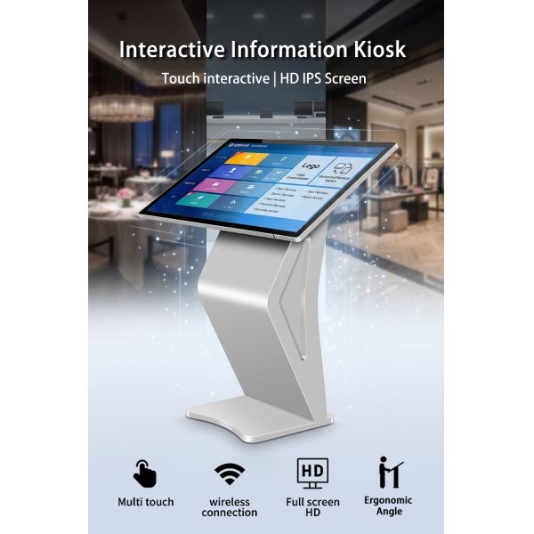 55 Inch Touch Screen Kiosk Android WiFi Horizontal Advertising Display Angled Interactive Inquiry Machine OEM