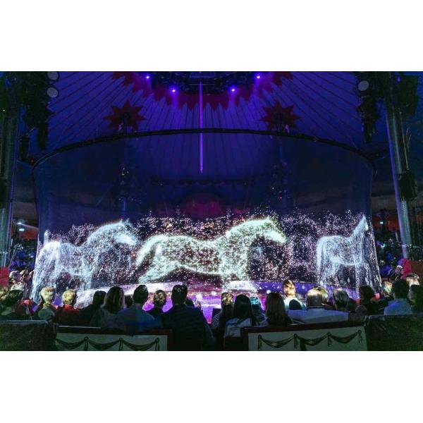 9x30m Transparent 3D Projection Screen Polyamide Fireproof For Stage Show