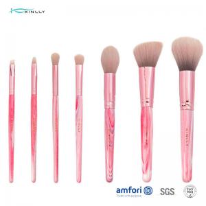 Wholesale Pink Aluminum Ferrule 7pcs Makeup Brush Set For Beginners from china suppliers