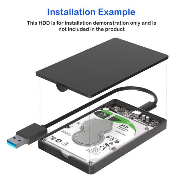 Portable USB 3.0 Type C SATA HDD SSD Enclosure