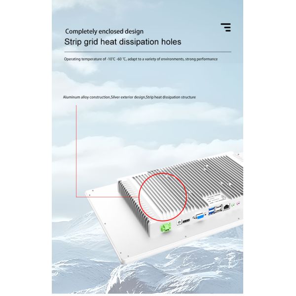 Fanless Industrial Control Host 1080p 21.5 Inches Linux Embedded Industrial Touchscreen Pc