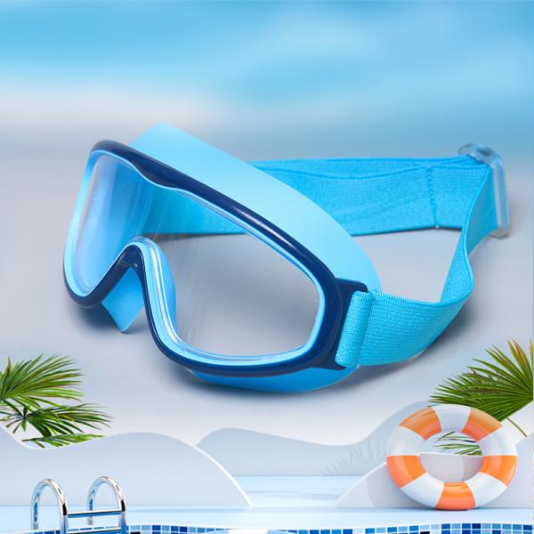 Bright Color Boys Swimming Goggles Fogless Swim Goggles With Big Frame