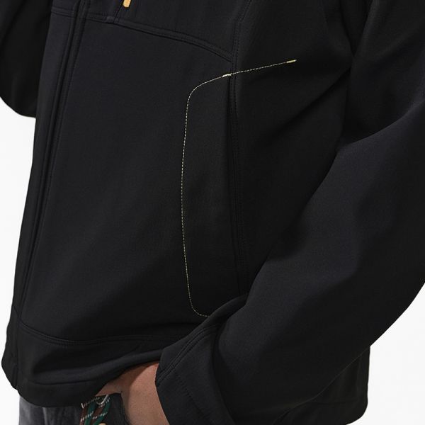 Men Hooded Soft Shell Hiking Jacket, Windproof Water Repellent Fleece Lined Outdoor Coat, OEM Custom Logo & Private Label