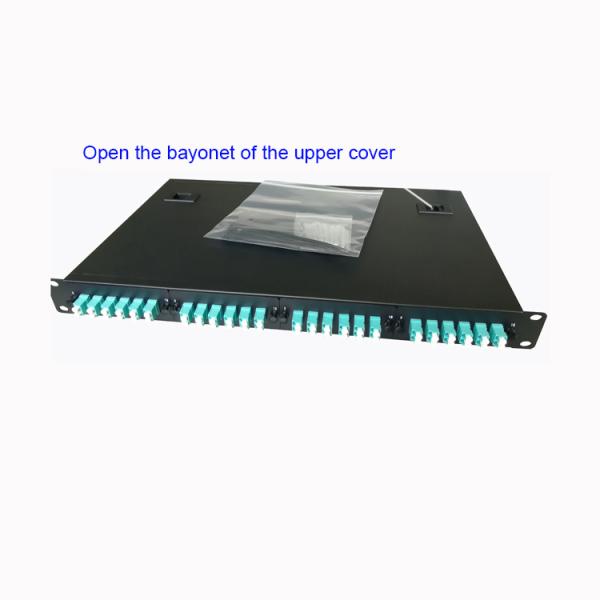 1U Rack Mount 48 Port Fiber Optic Patch Panel with SC/FC/ST/LC Adapters for High Density LAN