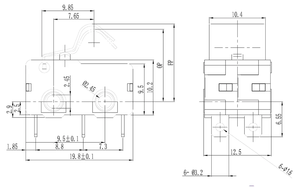 NNC Waterproof Microswitch NL-10W55-F2-SZ 10A with simulated roller lever High-Speed and Accurate Switch for Industrial Automation