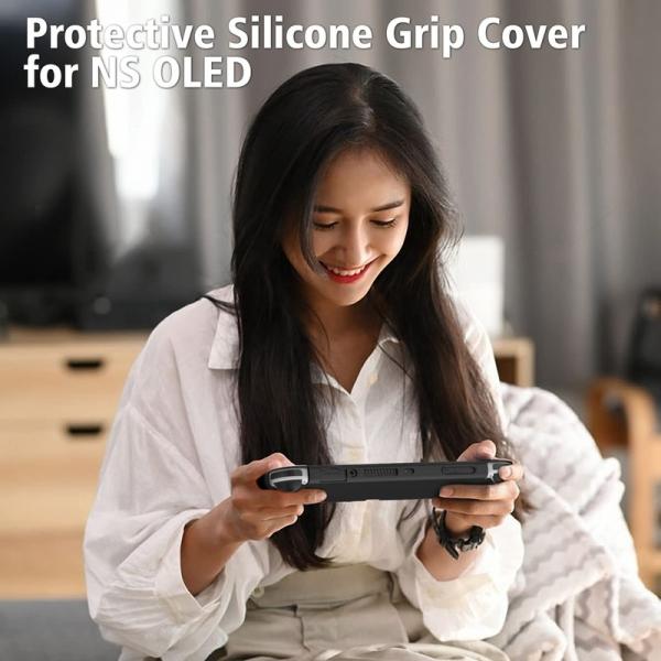 Protective HOXC Nintendo Switch OLED Silicone Protective Case, Ergonomic Grip Grip Silicone Cover for Nintendo Switch OLED Console