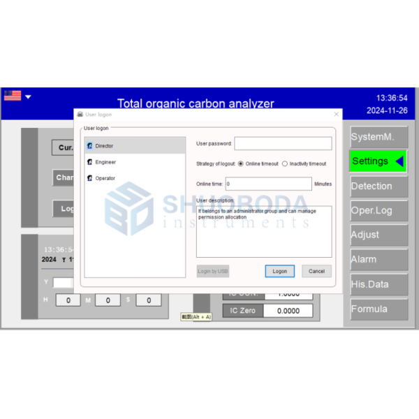 TOC-920 Film Conductivity Method TOC Analyzer 150W Total Organic Carbon Analysis