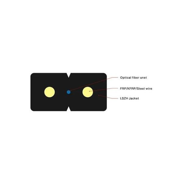 Butterfly Shaped FTTH Fiber Optic Cable 2 Core 4 Core Optical Fiber Cable Single Mode