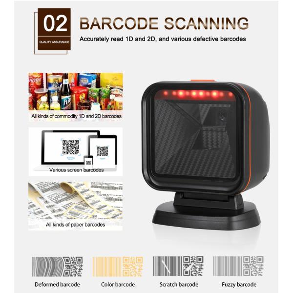 High Performance Platform 2D CMOS Omnidirectional Barcode Scanner Supermarket Desktop Barcode Reader Scanner