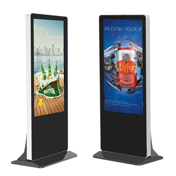 Slim Thin Touch Screen Digital Signage Wifi Android System Metal Case Interactive Three Screen