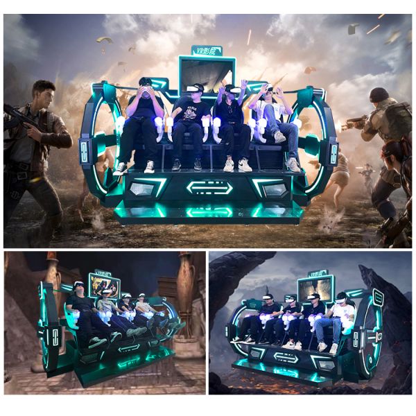 Indoor 9D VR Cinema Chair Multiplayer Shooting Game 4-Seat VR Theme Park for Shopping Malls