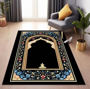 China Rectangle Arabic Printed Worship Mat National Style Prayer Floor Carpet Rug 80*120cm on sale