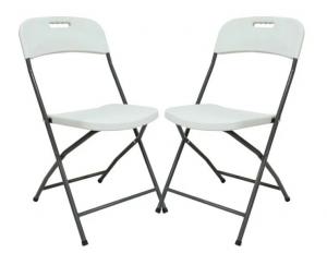 China Outdoor White Plastic Metal Folding Chairs For Events Garden Party Chairs on sale